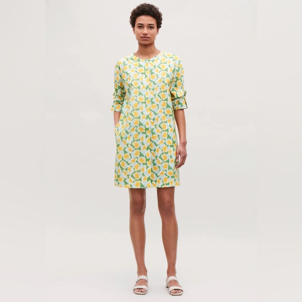 COS knot detailed printed flowered dress